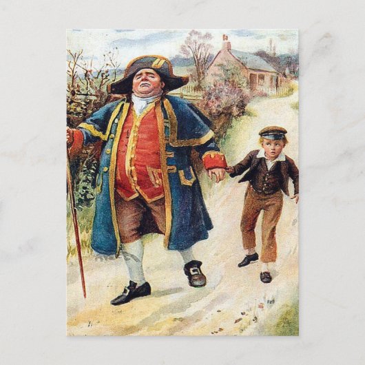 Alte Postkarte - Hummel und Oliver (Vorderseite)