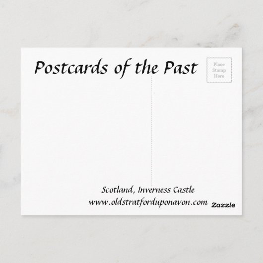 Alte Postkarte - Inverness-Schloss, Schottland (Rückseite)