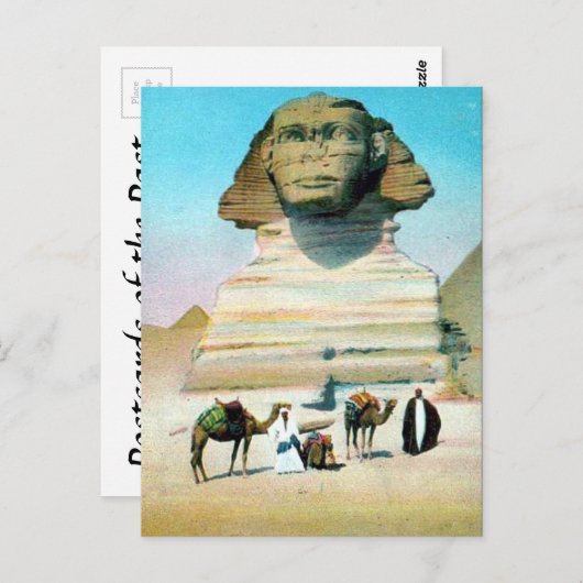 Alte Postkarte - Kairo, die Sphinx (Vorne/Hinten)