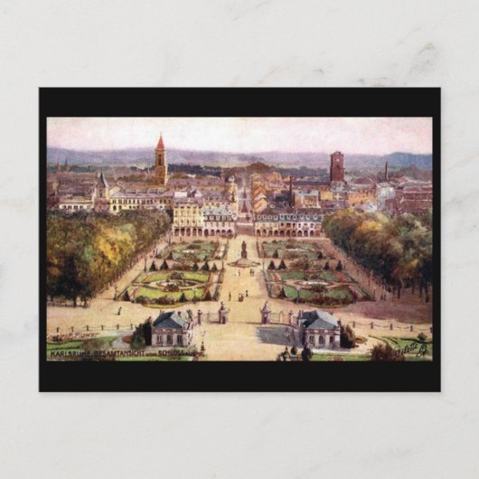 Alte Postkarte - Karlsruhe, Deutschland (Vorderseite)