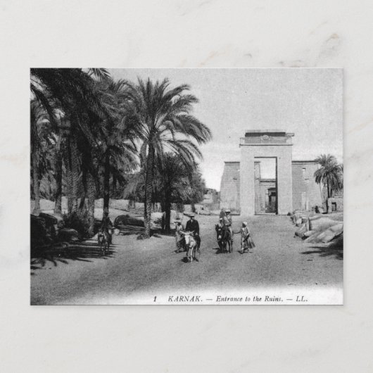 Alte Postkarte - Karnak, Ägypten (Vorderseite)