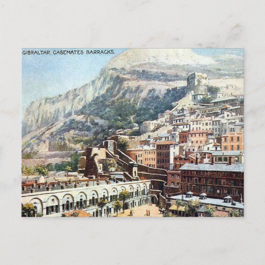 Alte Postkarte - Kasemates Barracks, Gibraltar (Vorderseite)