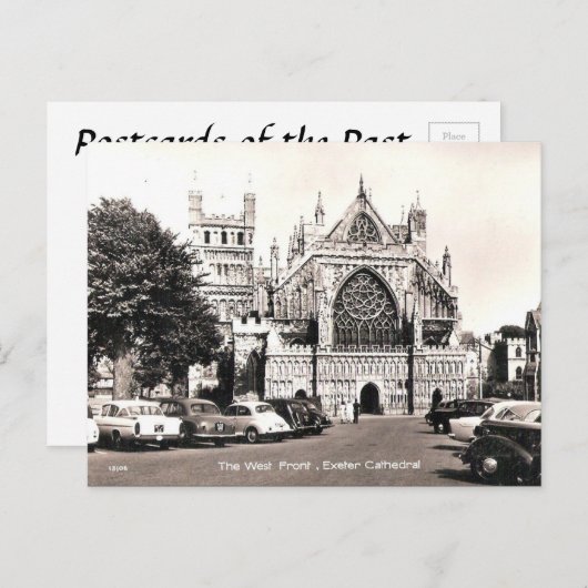 Alte Postkarte - Kathedrale Exeter (Vorne/Hinten)