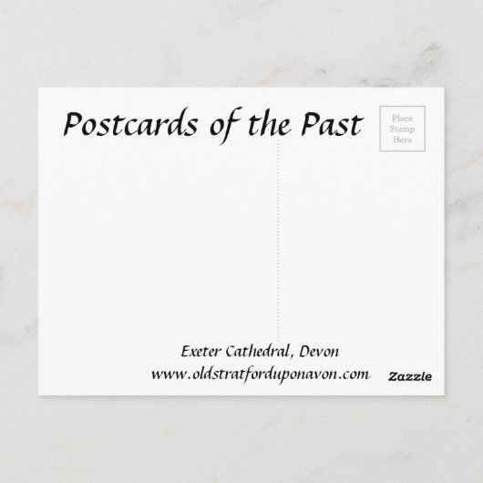 Alte Postkarte - Kathedrale Exeter (Rückseite)