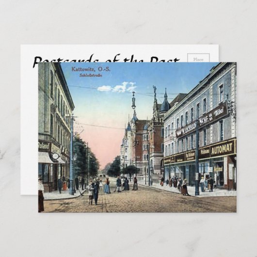 Alte Postkarte - Katowice, Polen (Vorne/Hinten)