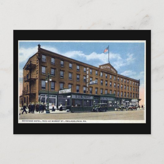 Alte Postkarte - Keystone Hotel, Philadelphia PA (Vorderseite)