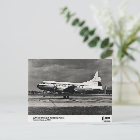 Alte Postkarte - KLM Convair 340 (Stehend Vorderseite)