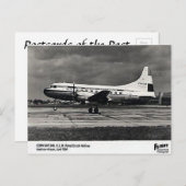Alte Postkarte - KLM Convair 340 (Vorne/Hinten)