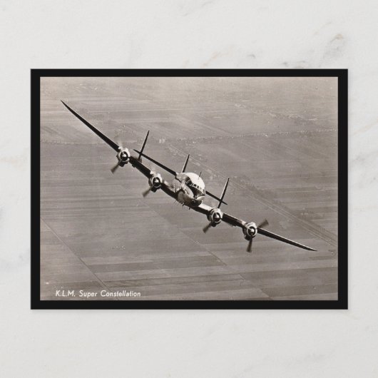 Alte Postkarte - KLM Super Constellation (Vorderseite)