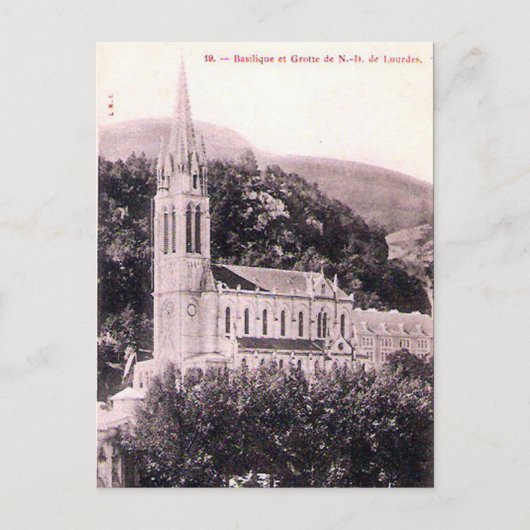Alte Postkarte - La Basilique, Lourdes (Vorderseite)