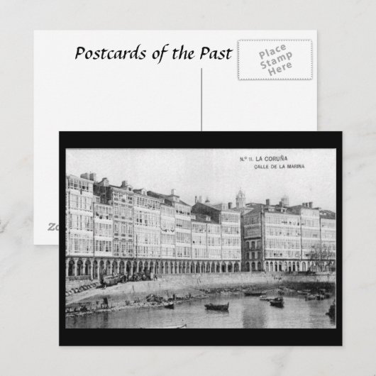 Alte Postkarte - La Coruña, Spanien (Vorne/Hinten)