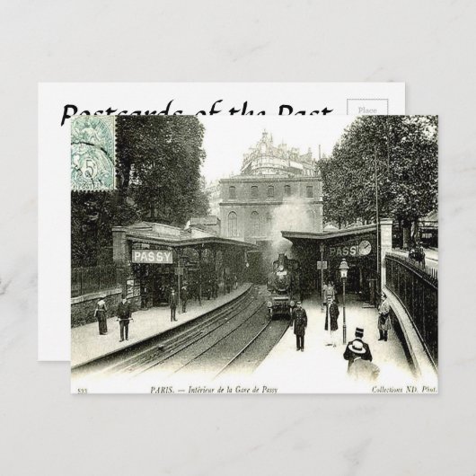 Alte Postkarte - La Gare de Passy, Paris (Vorne/Hinten)