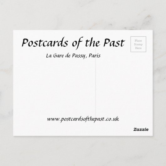 Alte Postkarte - La Gare de Passy, Paris (Rückseite)