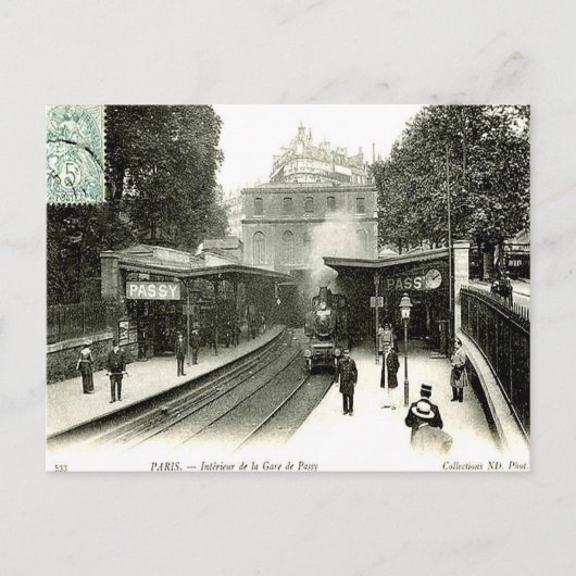 Alte Postkarte - La Gare de Passy, Paris (Vorderseite)