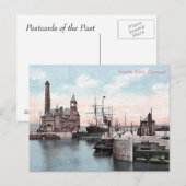 Alte Postkarte - Langton Dock, Liverpool (Vorne/Hinten)
