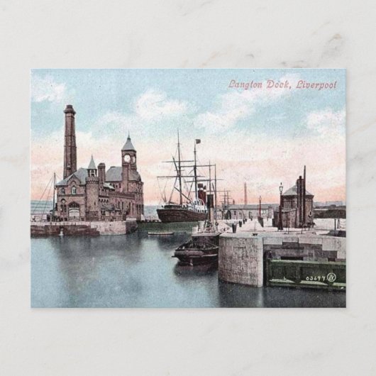 Alte Postkarte - Langton Dock, Liverpool (Vorderseite)