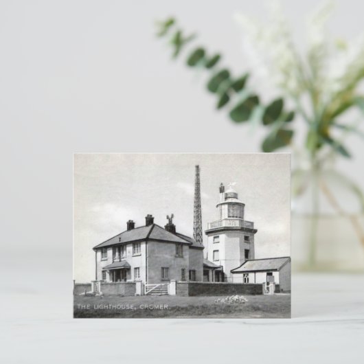 Alte Postkarte - Leuchtturm, Cromer (Stehend Vorderseite)