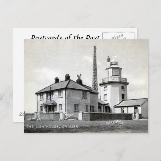 Alte Postkarte - Leuchtturm, Cromer (Vorne/Hinten)