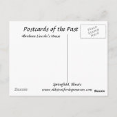 Alte Postkarte - Lincoln's House, Springfield, Ill (Rückseite)
