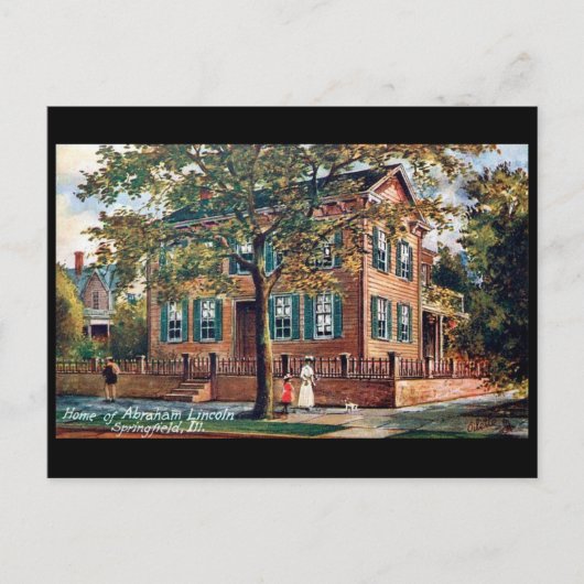 Alte Postkarte - Lincoln's House, Springfield, Ill (Vorderseite)