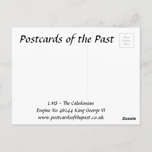 Alte Postkarte - LMS Bahn "The Caledonian" (Rückseite)