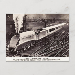 Alte Postkarte - LNER "Silver Link" bei Kings Cros