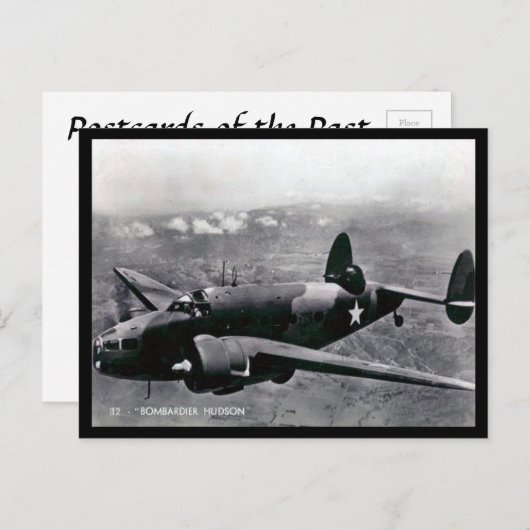 Alte Postkarte - Lockheed Hudson Light Bomber (Vorne/Hinten)