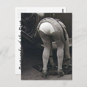 Alte Postkarte - Mädchen und ihr Auto (Vorne/Hinten)