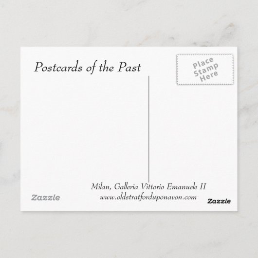 Alte Postkarte - Mailand, Galleria (Rückseite)