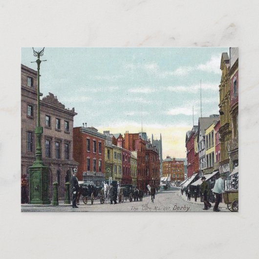 Alte Postkarte - Maismarkt. Derby (Vorderseite)