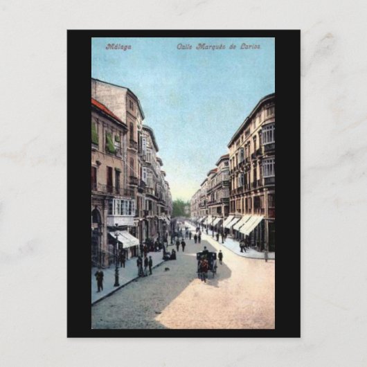 Alte Postkarte - Malaga, Spanien. (Vorderseite)