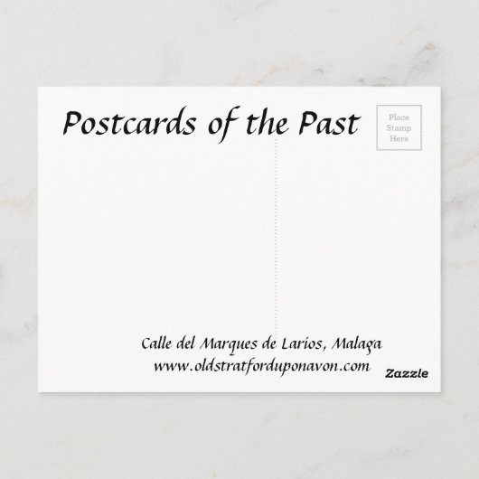 Alte Postkarte - Malaga, Spanien (Rückseite)