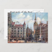 Alte Postkarte - Marienplatz, München. (Vorne/Hinten)