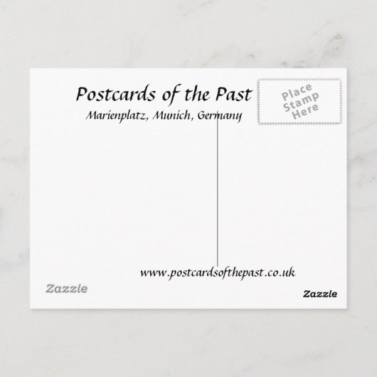 Alte Postkarte - Marienplatz, München. (Rückseite)