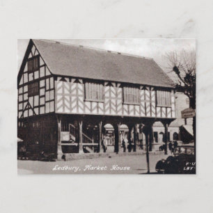 Alte Postkarte - Markthaus, Ledbury.
