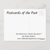 Alte Postkarte - "Martin Chuzzlewit" von Dickens (Rückseite)