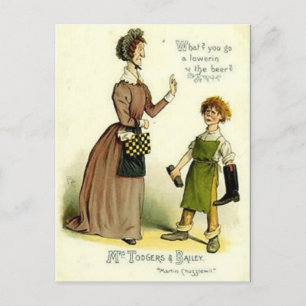 Alte Postkarte - "Martin Chuzzlewit" von Dickens