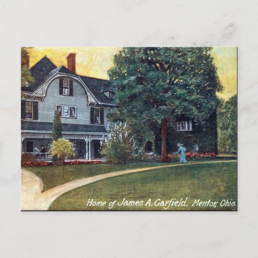 Alte Postkarte - Mentor Ohio, Garfield's House (Vorderseite)