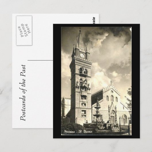 Alte Postkarte - Messina, Kathedrale (Vorne/Hinten)