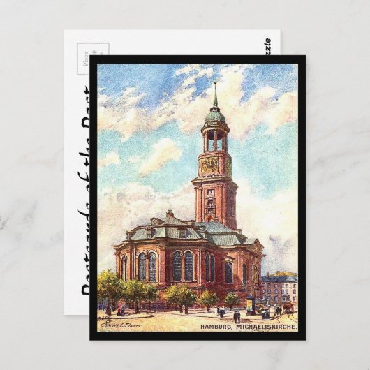 Alte Postkarte - Michaeliskirche, Hamburg (Vorne/Hinten)