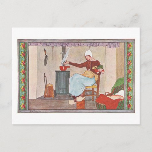 Alte Postkarte mit Mutter und Kind (Vorderseite)