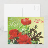 Alte Postkarte mit Rosen (Vorne/Hinten)