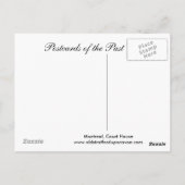 Alte Postkarte, Montreal, Hofhaus Postkarte (Rückseite)