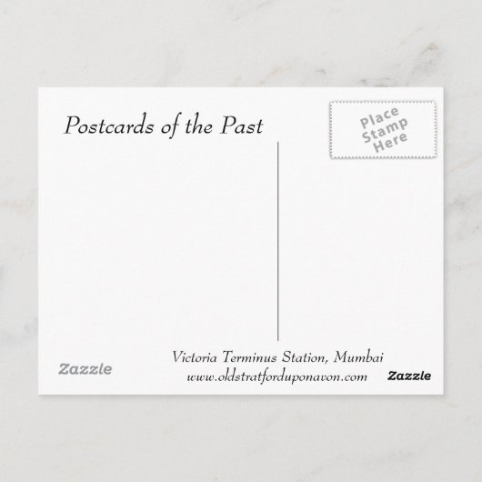 Alte Postkarte - Mumbai, Victoria Terminus (Rückseite)