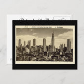 Alte Postkarte, New York City Skyline Postkarte (Vorne/Hinten)