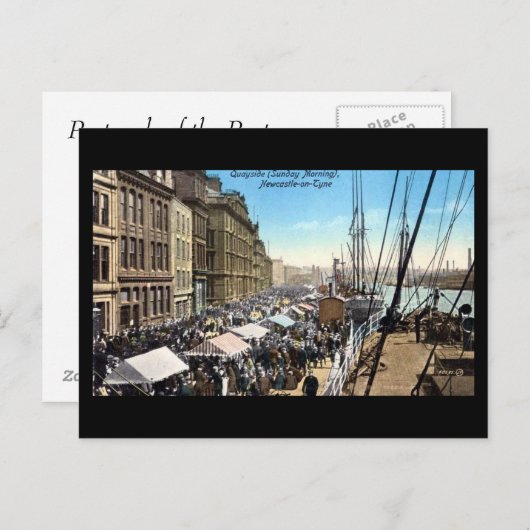 Alte Postkarte - Newcastle-on-Tyne (Vorne/Hinten)