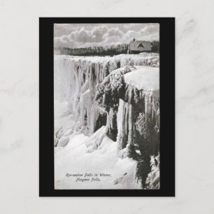 Alte Postkarte - Niagarafälle im Winter