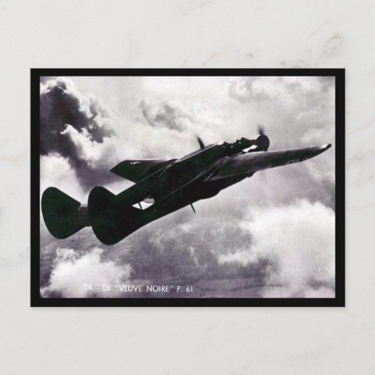 Alte Postkarte - Northrop P-61 Schwarzes Fenster (Vorderseite)