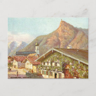 Alte Postkarte - Oberammergau, Bayern, Deutschland