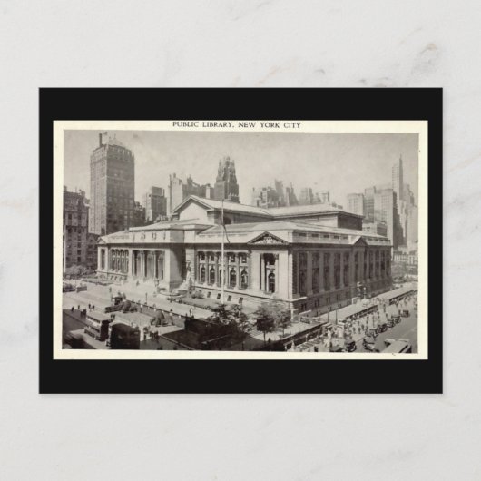 Alte Postkarte, öffentliche Bibliothek, New York Postkarte (Vorderseite)
